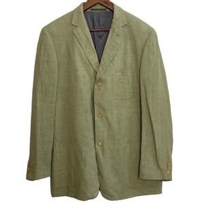 Solbiati Linen Blazer Mens 52 US 42 Hugo Boss Green Fellini Sport Coat Jacket